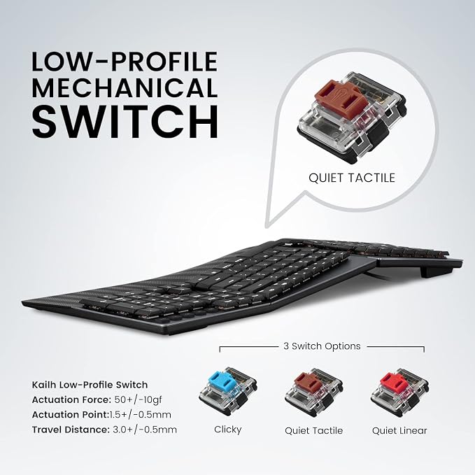 Perixx PERIBOARD-535BR Wired Ergonomic Mechanical Split Keyboard - Image 7