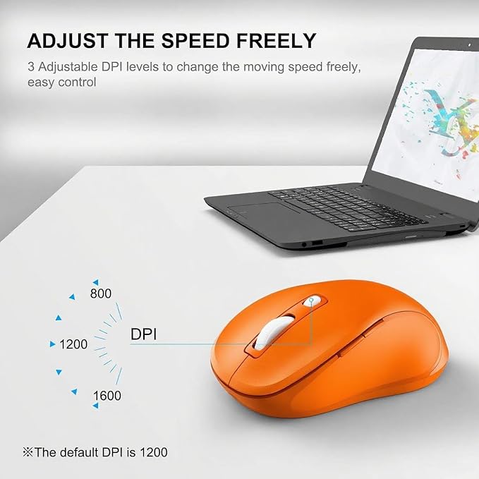 WisFox 2.4G Wireless Mouse for Laptop, Ergonomic Computer Mouse - Image 3