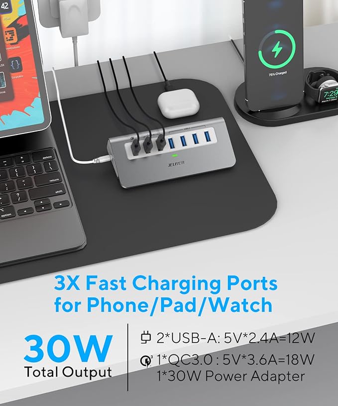Powered USB-C 7-Port Hub, USB 3.2 Gen 2 Adapter - Image 3