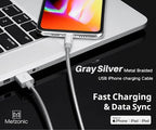 MFi Certified Metal Charger Cable 3.3FT Stainless Steel Braided Fast Charging - Image 2