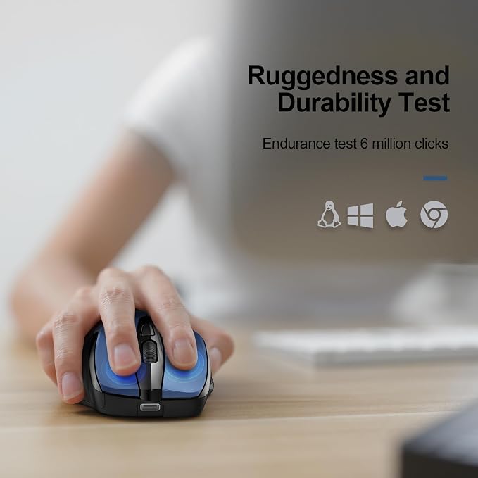 TECKNET Rechargeable Wireless Mouse, 2.4G Silent Mouse, Quiet Click, 6 - Image 7