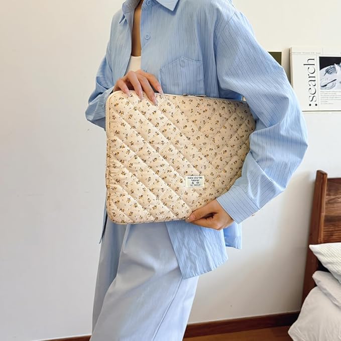 Puffy Laptop Sleeve 13-15.6 Inch Cute Quilted Laptop Protective Case Padded - Image 3
