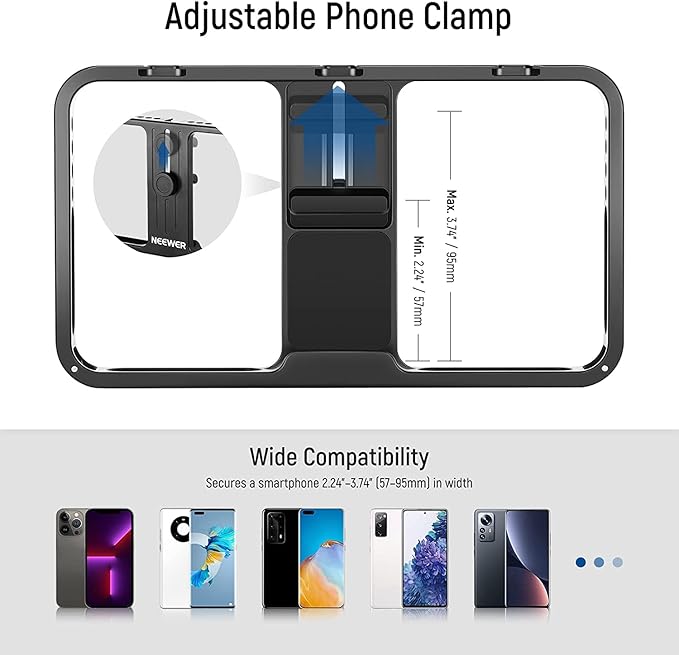 NEEWER Phone Stabilizer Video Rig Kit, Aluminum Handheld Phone Cage - Image 4