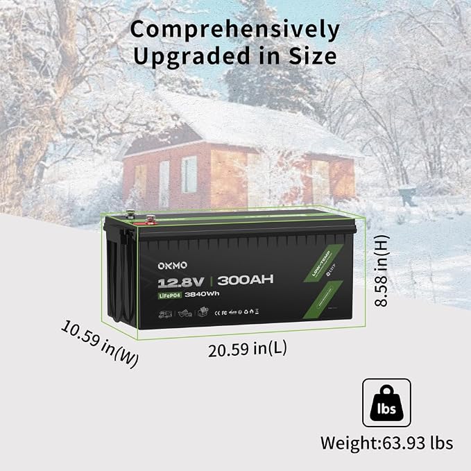 OKMO 12V 300Ah LiFePO4 Lithium Battery 150A BMS 3840Wh Rechargeable Battery - Image 6