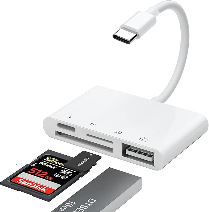 USB-C to SD Card Reader for iPhone iPad by esbeecables