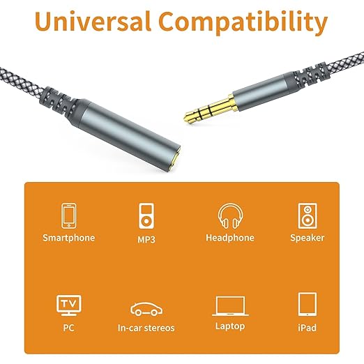MCSPER Headphone Extension Cable, 3.5mm Extension AudioMale to Female Aux - Image 3