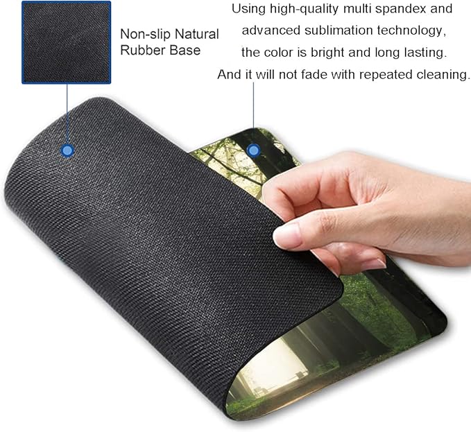 Hokafenle Mouse Pad, Natural Forest Mouse Pad, Rectangle Mouse Mat Square - Image 2
