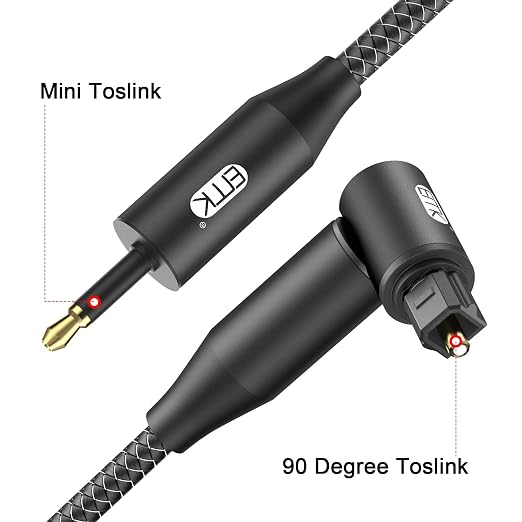 EMK Premium 90° Toslink to Mini Toslink Cable - Image 2