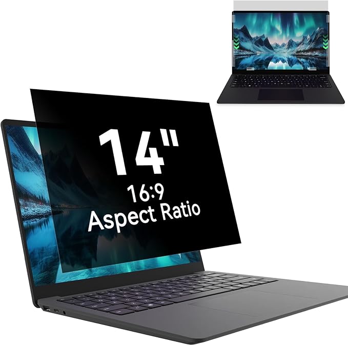 Laptop Privacy Screen 14 Inch, Laptop Screen Privacy Shield 16:9 Aspect Ratio by MaoYeye