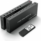 7 Way HDMI Switch 4k@60Hz HDMI Switcher 7 in 1 Out HDCP 2.0 Manual HDMI 2.0 Hub by YDF