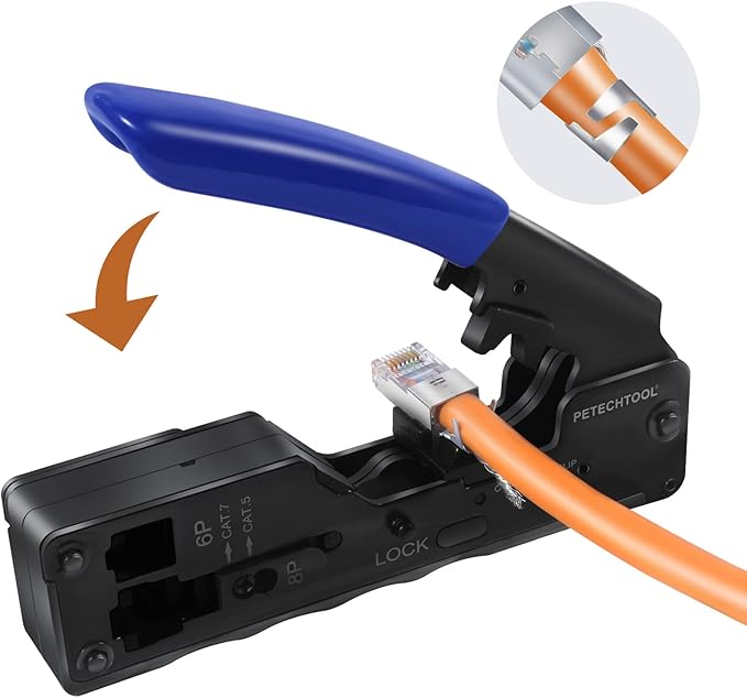 RJ45 Crimp Tool Ethernet Crimping Tool Wire Cutter Crimper - Image 6