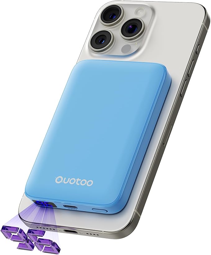 2025 Magnetic 15W Power Bank for iPhone, 5000mAh Magsafe Battery Pack by Ouotoo