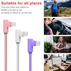 iPhone Charger 3 Pack 10FT USB A to Lightning Cables 90 Degree Charge Cable MFi - Image 9