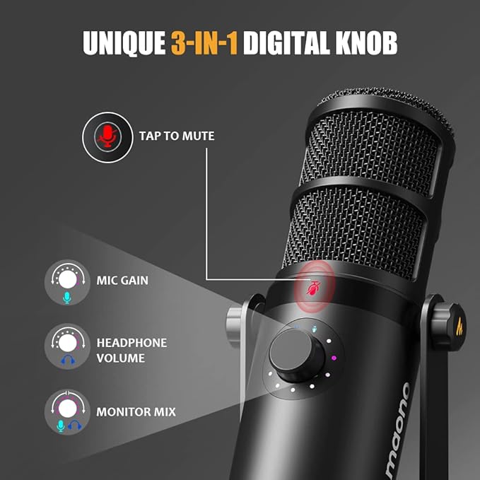 MAONO Dynamic Microphone, USB/XLR Podcast PC Microphone - Image 5