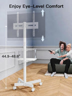 PERLESMITH Rolling White TV Stand - Image 4