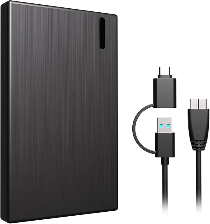1TB External Hard Drive HDD Portable – USB 3.0 & Type-C Storage by Alphami