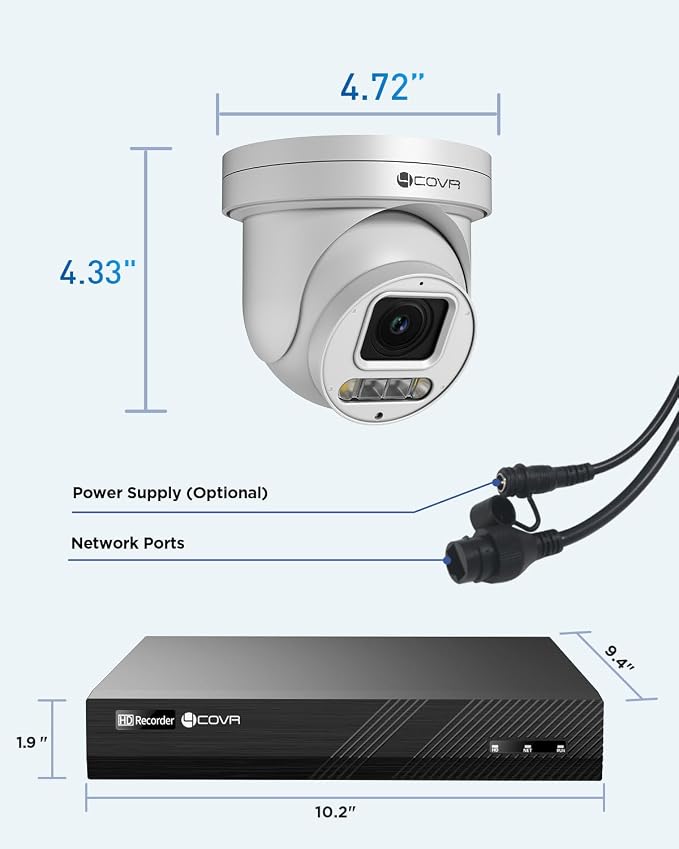 4COVR PoE PTZ Security Camera System, 4X 5MP PoE IP PTZ Camera Two Way Audio - Image 9