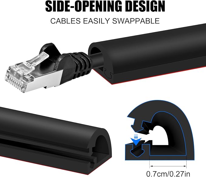 Self-Adhesive Cable Hider, Flexible Wire Cover Cable Raceway - Image 3