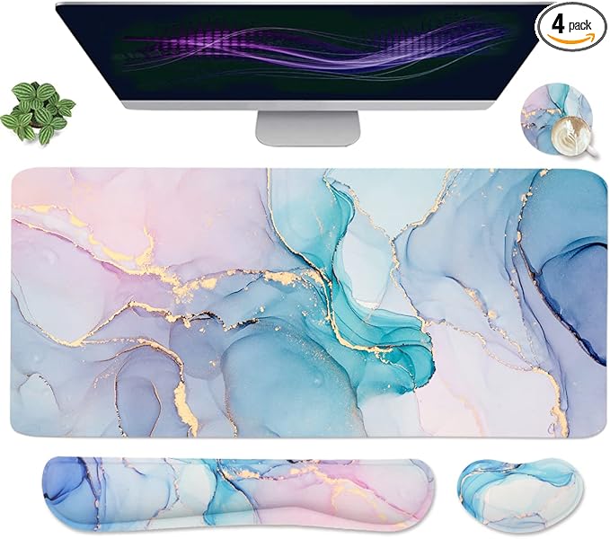 Ergonomic Large Mouse Pad and Keyboard Wrist Rest, Desk Pad by Youarenoble