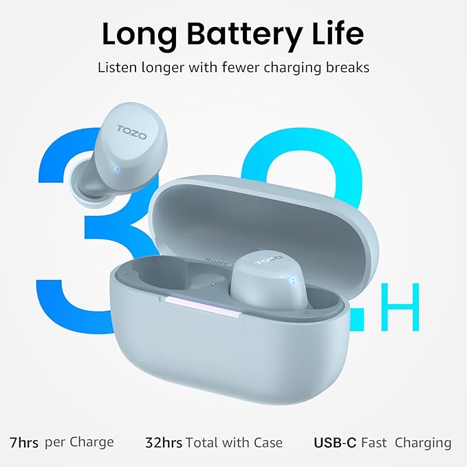 TOZO A1 Wireless Earbuds Bluetooth 5.3 Light Weight in Ear IPX5 Waterproof - Image 5