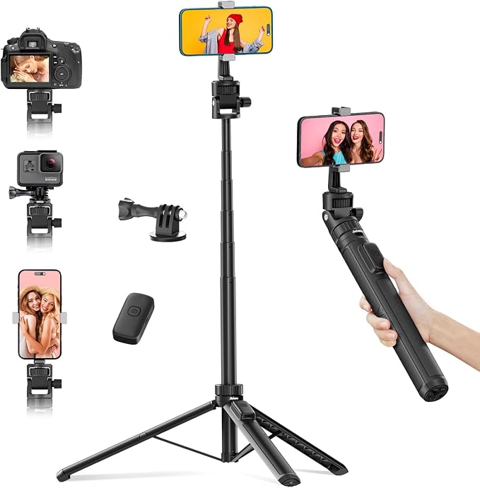 70" Phone Tripod & Selfie Stick, Extendable Tripod by JishaneCameraandPhoneTripod