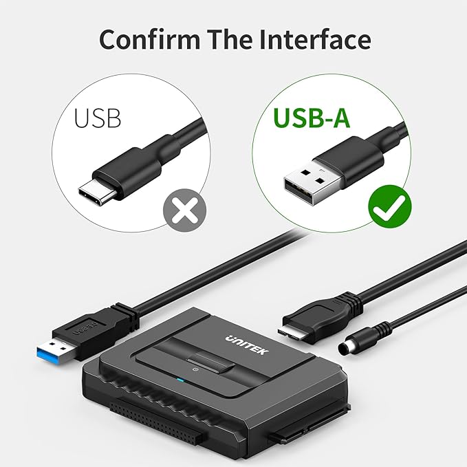 Unitek USB 3.0 to IDE and SATA Converter External Hard Drive Adapter Kit - Image 6