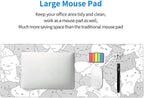 White Kawaii Cats E-Sport Mouse Pad Large Desk Mat Non-Slip Rubber Base - Image 5
