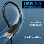 3 Pack USB Extension Cable 2 FT, Short USB 2.0 Type A Male to Female Extender - Image 6