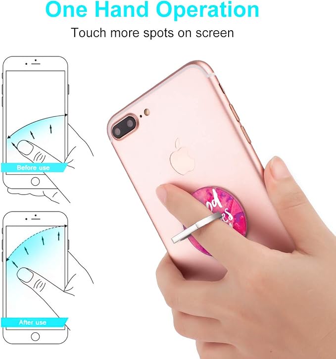 Bonoma Phone Ring Holder, 3 Pack Good Vibes Only Universal Finger Ring Stand - Image 5