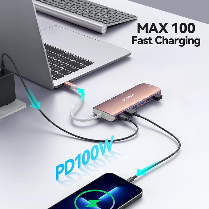 Acodot 9 in 1 USB C to 4K@60HZ HDMI Multiport Adapter, 3 USB 3.0 Ports - Image 6