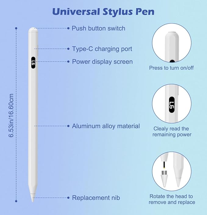 MoKo Stylus Pens for Touch Screens, Fast Charge Stylus Pen for Apple - Image 5