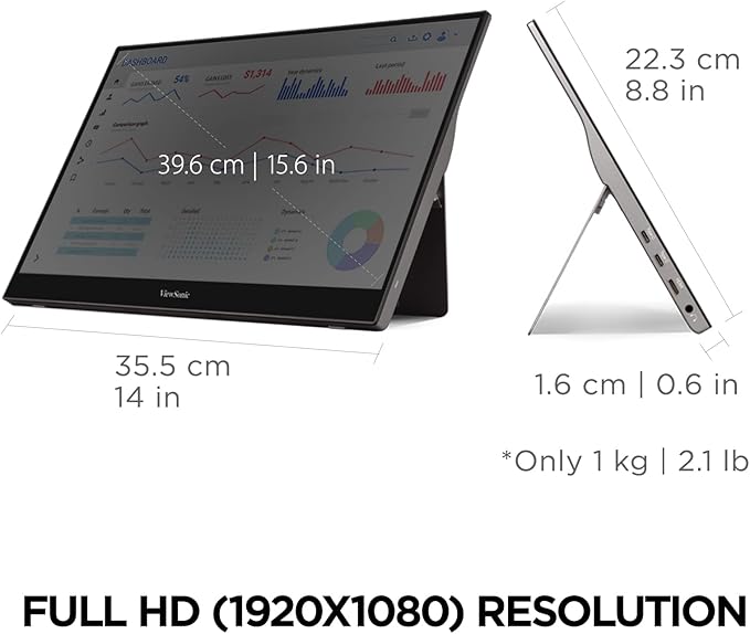 ViewSonic TD1655 15.6 Inch 1080p Portable Monitor - Image 6