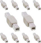 Cmple - [10 Pack USB B to B Adapter USB 2.0 Male to Male Coupler Plug to Plug by Cmple