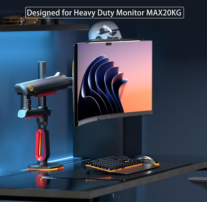 RGB Gaming Monitor-Arm for Flat/Ultrawide/Curved Monitors 32 to 60 inch - Image 7