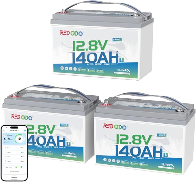 Redodo 12V 140Ah LiFePO4 Battery Group31, 10-Year Lifespan, 150A BMS & by PrimeDayRedodoSaveup55