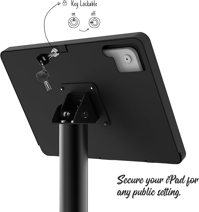 Tablet Kiosk Floor Stand, Anti-Theft, Rotate Lockable Metal Tablet - Image 3