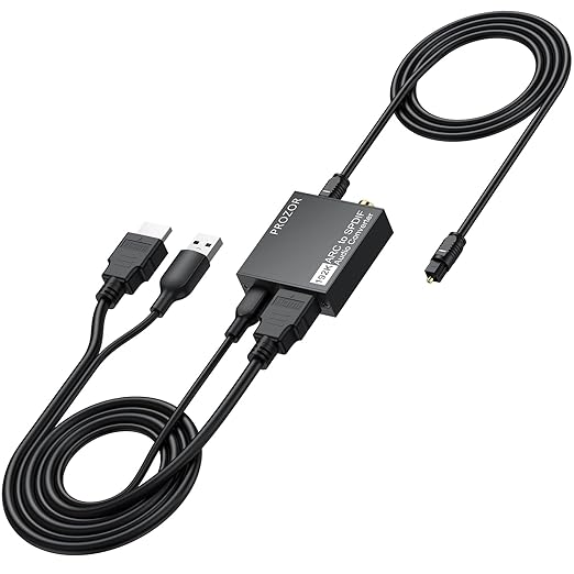 PROZOR 192KHz HDMI ARC to Optical Audio Adapter, 7ft/2.1m ARC Audio Extractor by PROZOR