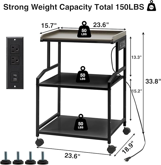 Lauren&Harold 34'' Printer Stand - Image 9