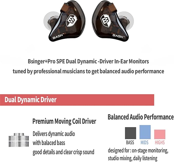 BASN Bsinger in Ear Monitor Headphones - Image 2