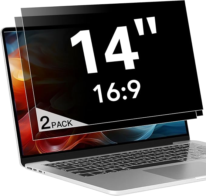 2 Pack Display 14 Inch Laptop Privacy Screen 16:9, Anti Blue Light Glare & Anti by ANTOGOOV