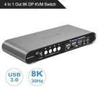 4 Computers 1 DP Monitor Automatic KVM Switch 4K@144Hz 8K30Hz - Image 2
