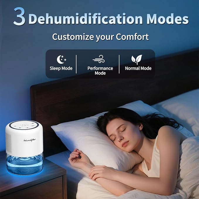 44oz Small Dehumidifier for Home, Auto-Off Quiet Portable Dehumidifier - Image 3