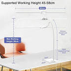 EppieBasic Led Desk Lamp, 24W 31.5IN Architect Double Head Desk Lamps - Image 4