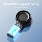 JISULIFE Portable Handheld Turbo Fan, 6000mAh USB Rechargeable Personal Battery - Image 4