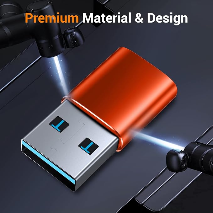 Temdan USB to USB C Adapter 4 Pack, 【2*Type C Female to A Male Charger - Image 4