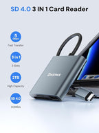 Dockteck SD Card Reader Adapter, 312MB/s SD4.0 Super Speed, USB3.1 SD/TF Card - Image 7