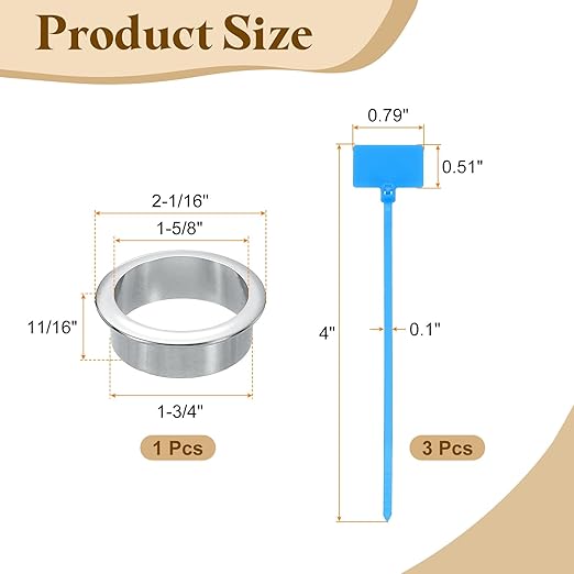uxcell Desk Grommet, 1-3/4" Zinc Alloy Cable Hole Cover Wire Cord Organizer - Image 2