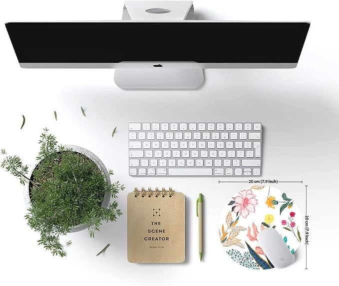 Mouse Pad, Floral Mouse Pad, Round Computer Mouse Mat - Image 6