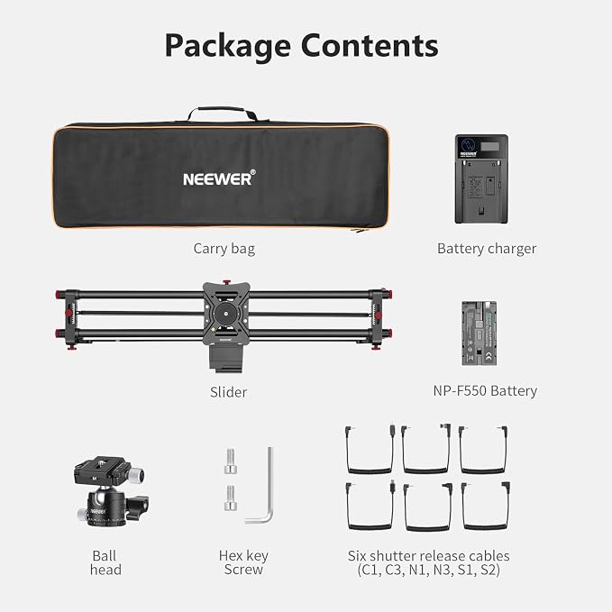 NEEWER 31.5"/80cm Motorized Camera Slider, App Wireless Control Carbon Fiber - Image 8