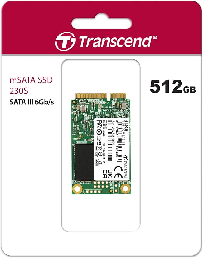 Transcend 512GB mSATA SSD with Dram Cache, Mini SATA III 6G/s Internal Solid - Image 2